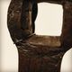 Brutalist lamp base in wrought and beaten iron, France, 1920 to 1960.