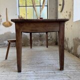 Pine and oak + walnut farmhouse table 1950