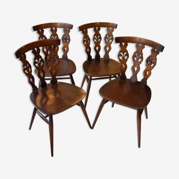 Set of 4 chairs Lucian Ercolani for Ercol Windsor of the 1960s mod.375