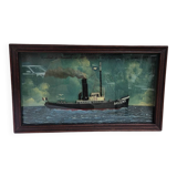 Old Diorama of the Bassens Tugboat in La Rochelle in 1917