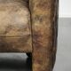 Unique cowhide Chesterfield club armchair with beautiful colour combination
