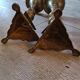 Pair of old brass candelabra
