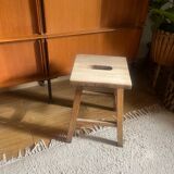 Vintage solid oak stool