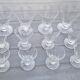 Set of conical glasses for 4 people, cut crystal with 9 flat ribs