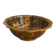 Vintage Asian brass bowl with floral decoration.