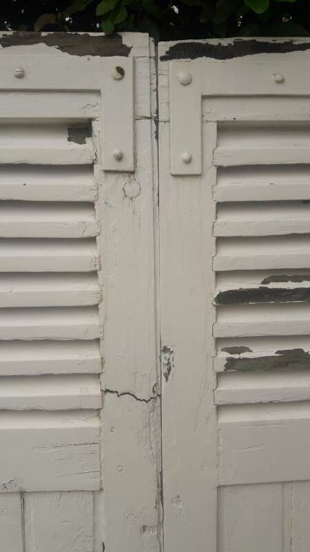 Shutters 4 leaves H148xW245cm (2) antique oak louvres pair 2