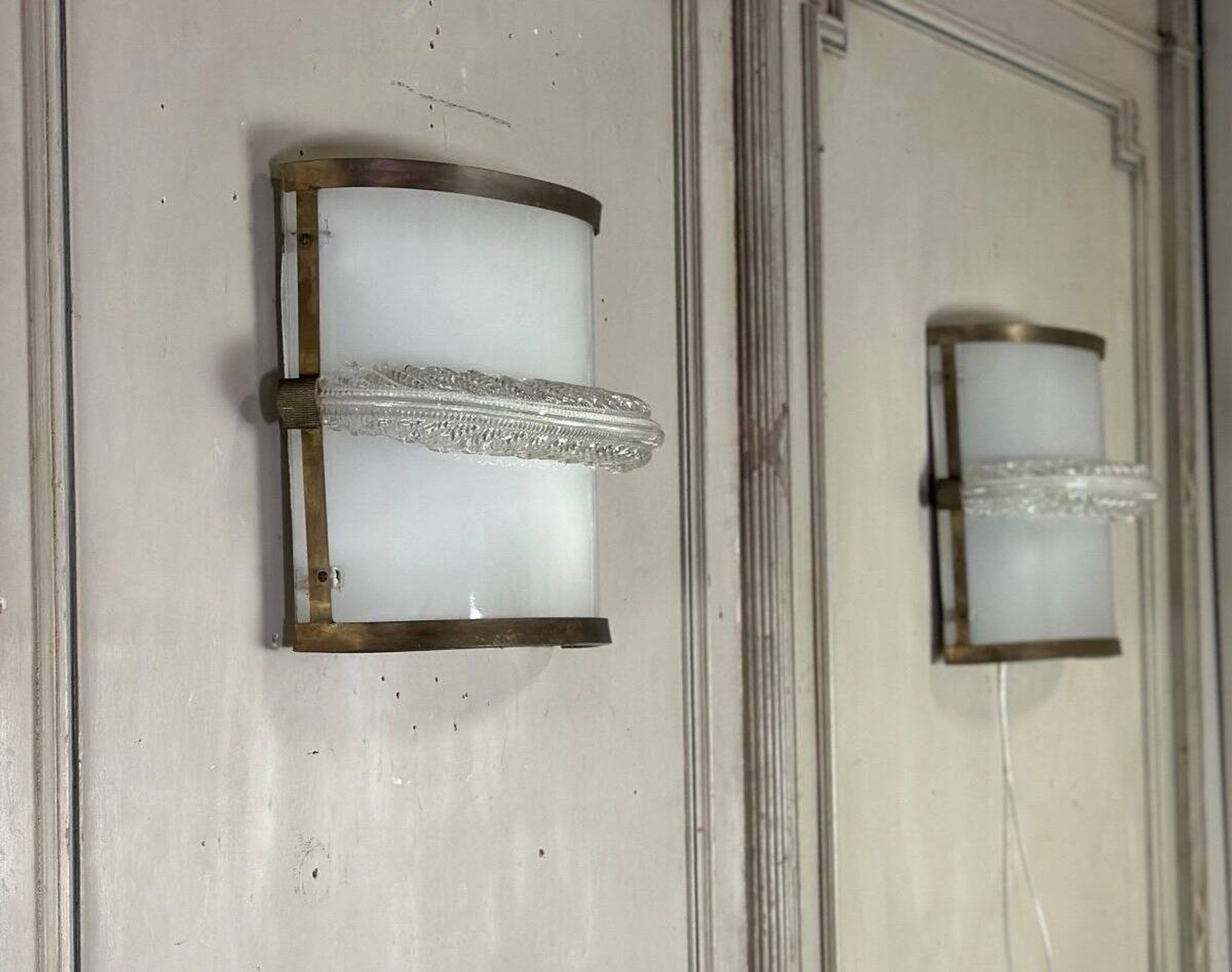 Pair of Venetian wall lights in Murano glass circa 1950