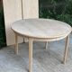 Table à manger scandinave ronde extensible rénovée en bois brut 210cm
