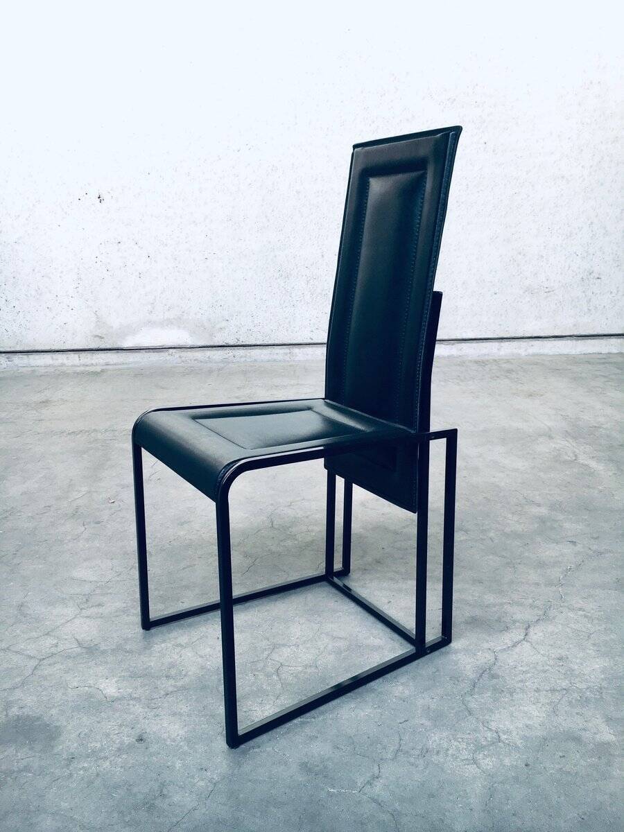 Postmodern architectural dining chairs, Italy, 1980s, set of 10