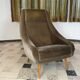 Mid-century mohair velvet high-back easy chair, Italy 1950s