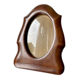 Antique  art deco mahogany wooden frame measurements 21.5 cm x 17 cm  convex glass