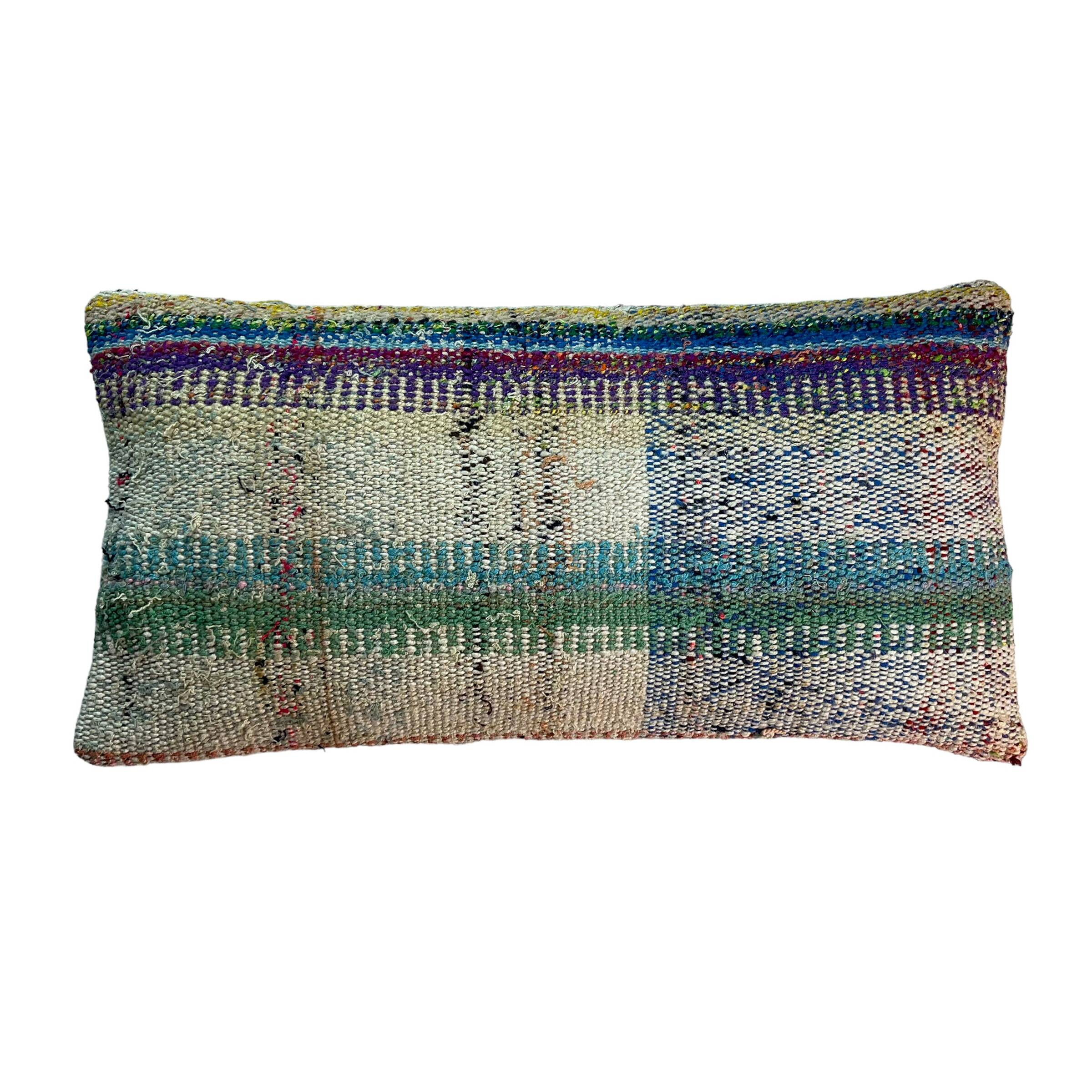 Vintage turkish kilim cushion cover , 30 x 60 cm