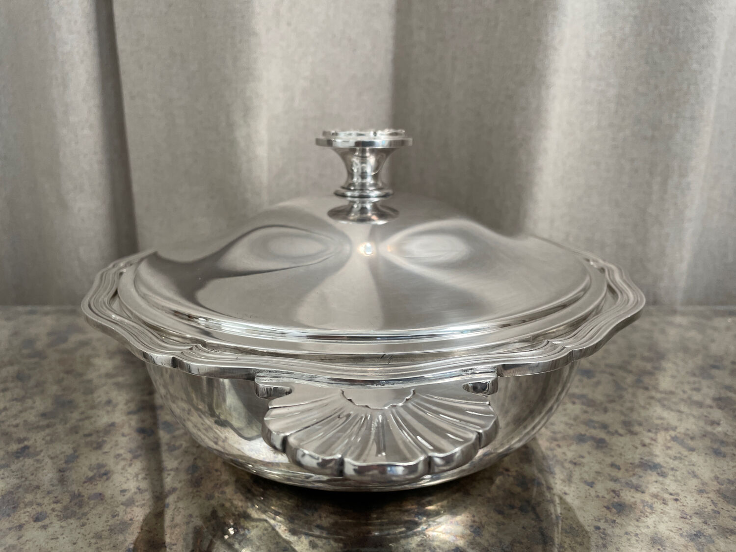 Vegetable Christofle silver metal Louis XV style "net/Chinon