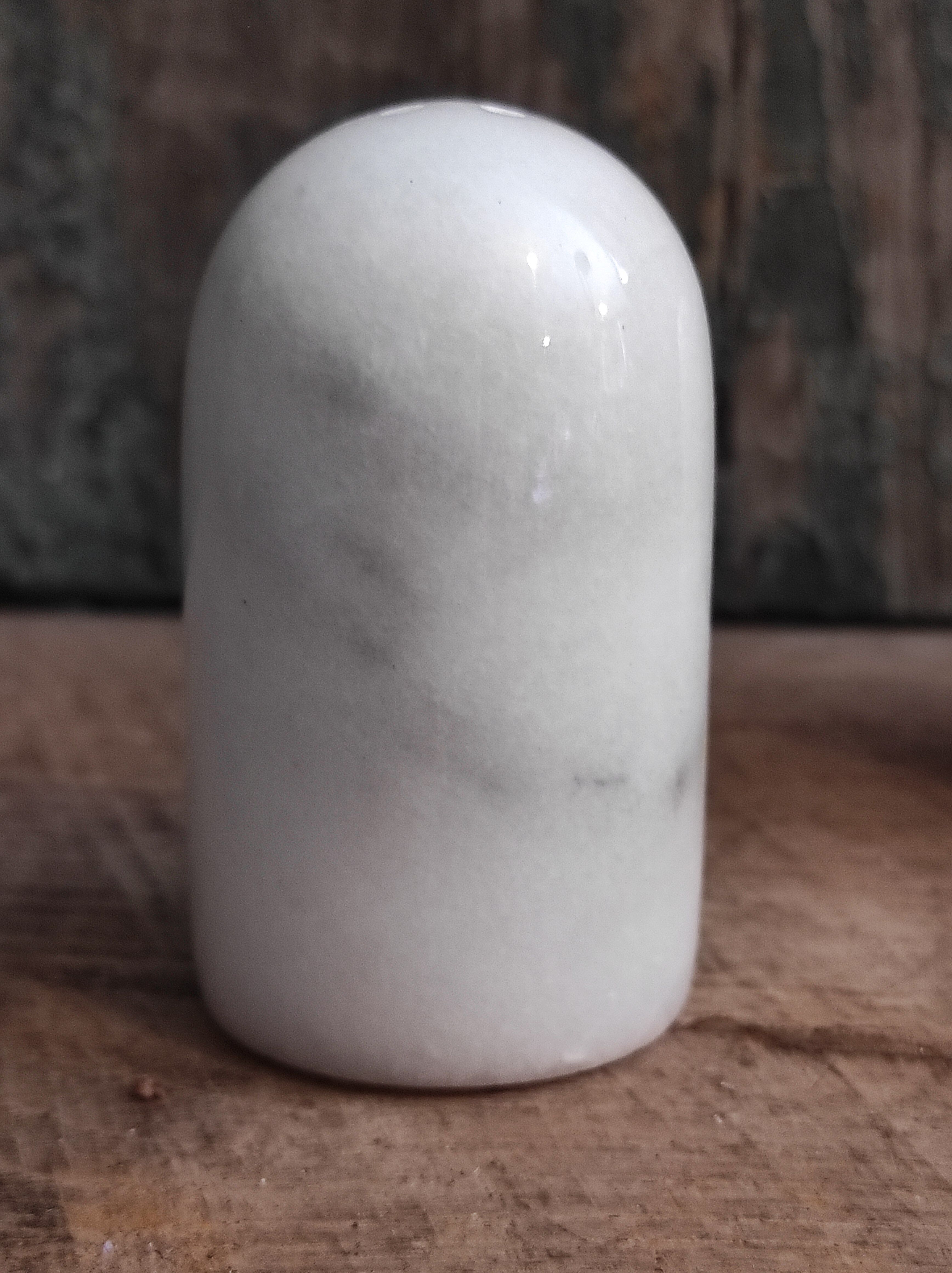 Vintage French salt and pepper shakers, in marble