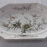 Large octagonal earthenware dish Lallier in Moustiers