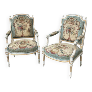 Paire De fauteuils En - louis