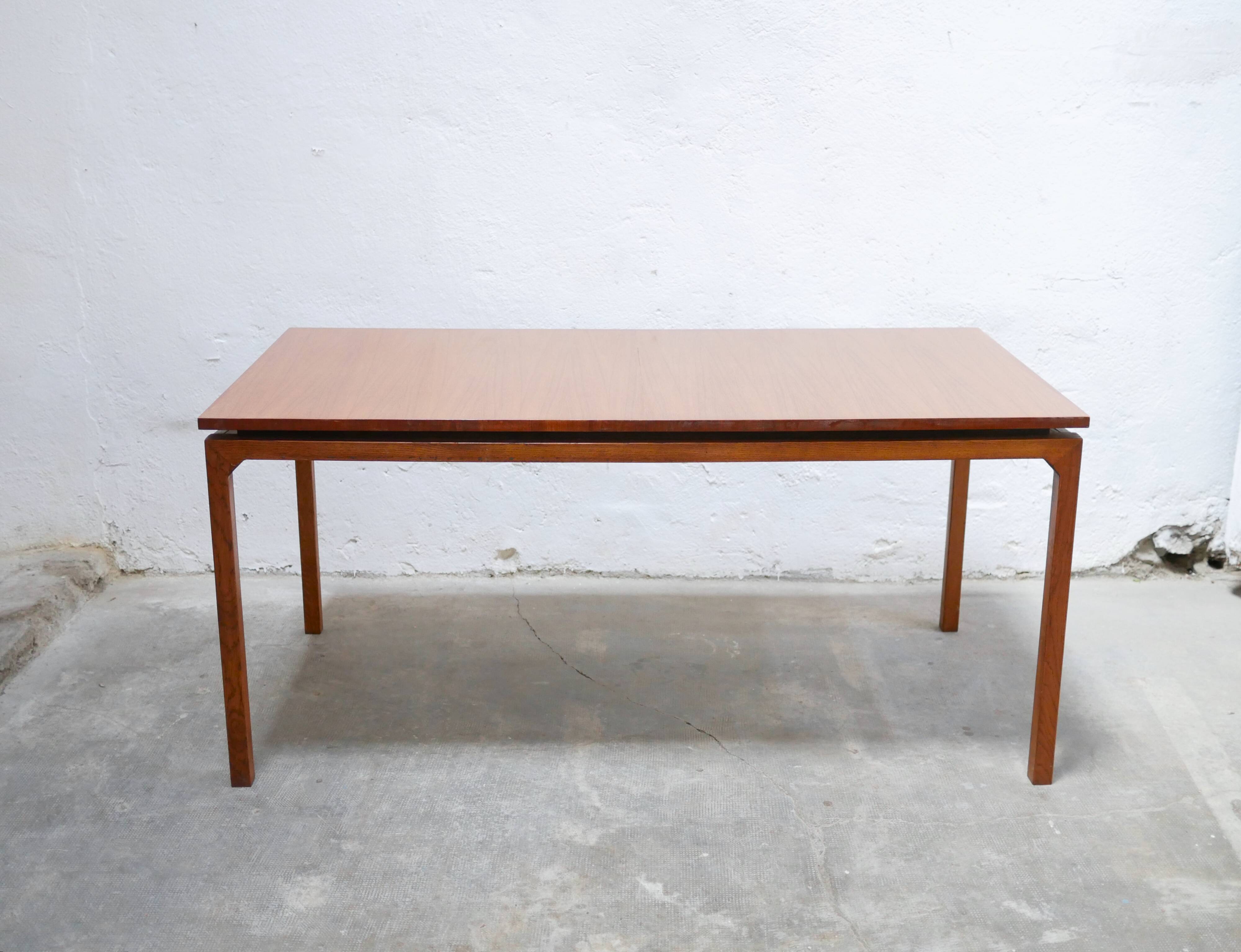Extendable teak dining table by Gérard Guermonprez for Magnani editions