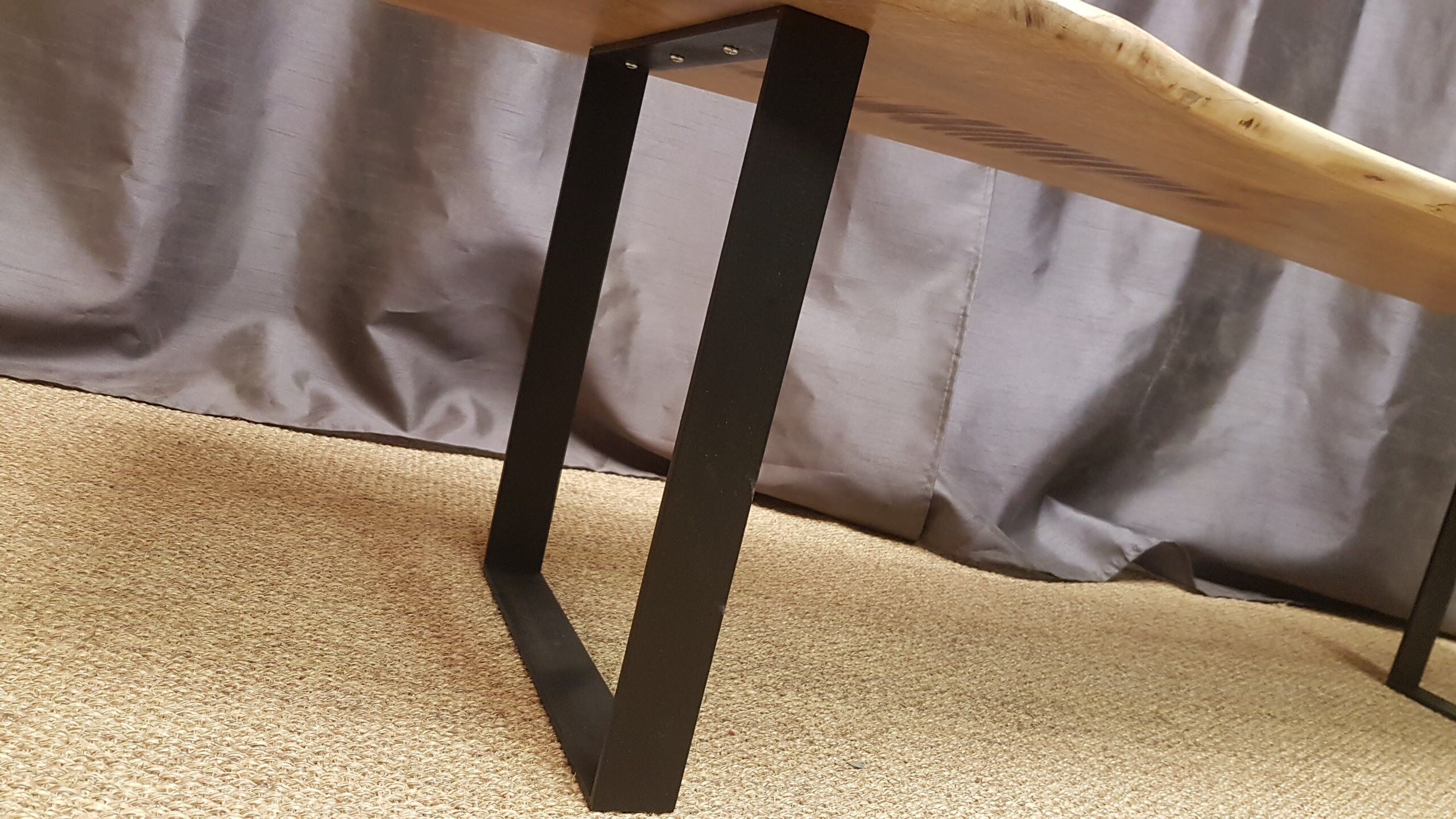 Bleached walnut coffee table square feet metal industrial style
