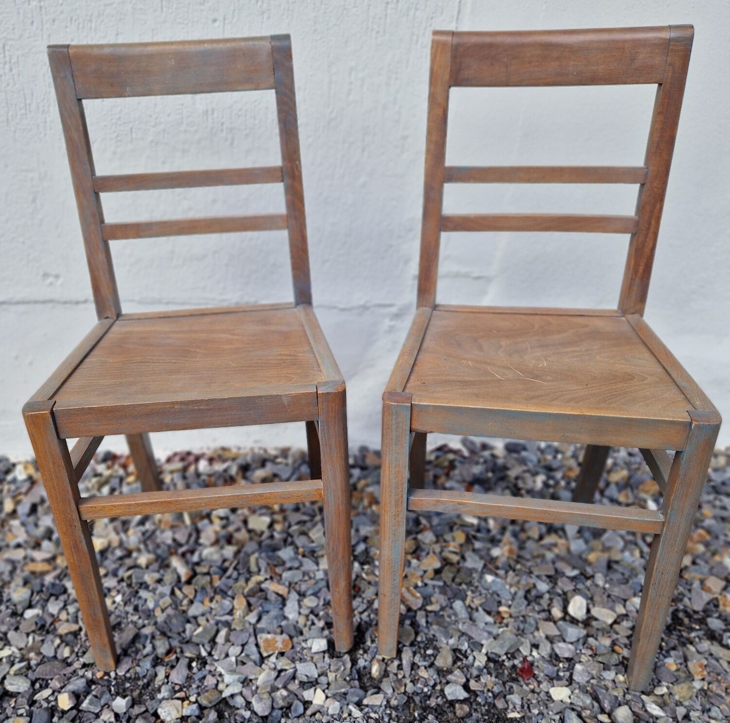 Pair of refurbished vintage bistro chairs