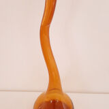 Vase soliflore verre soufflé ambre à col long