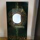 Miroir laque vert et or Années 70 signé Clémence