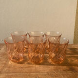 6 vintage water glasses