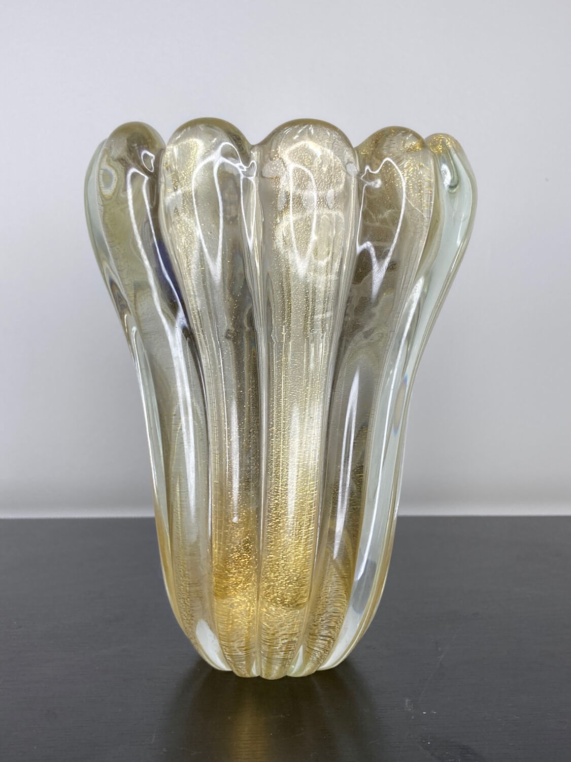Vase Murano paillons d’or