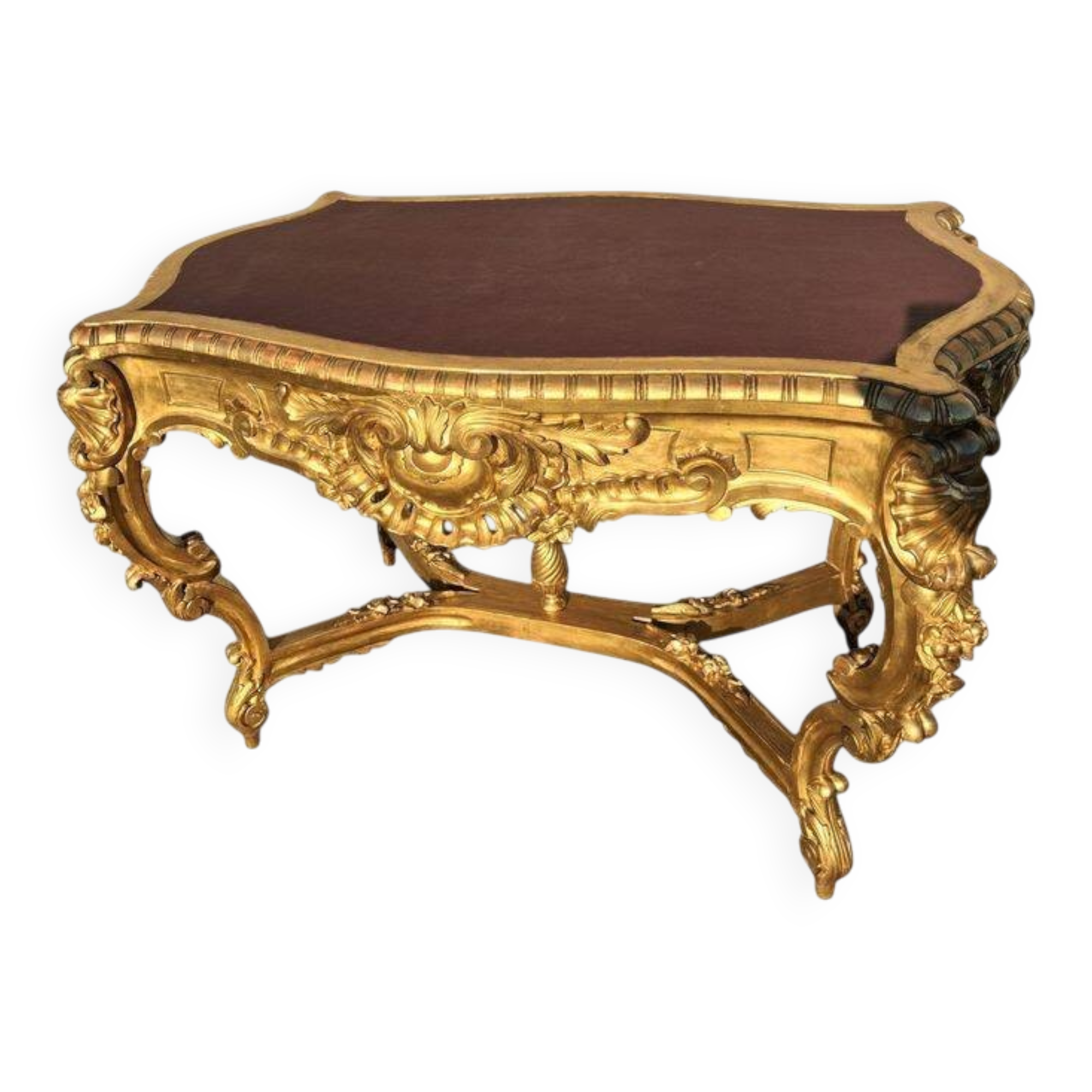19th century gilded wood center table