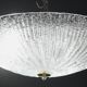 Vintage Italian Transparent Murano Glass Flush Mount Light