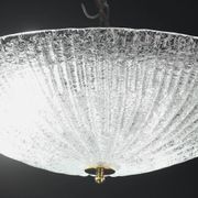 Vintage Italian Transparent Murano Glass Flush Mount Light