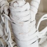 White wicker peacock shelf