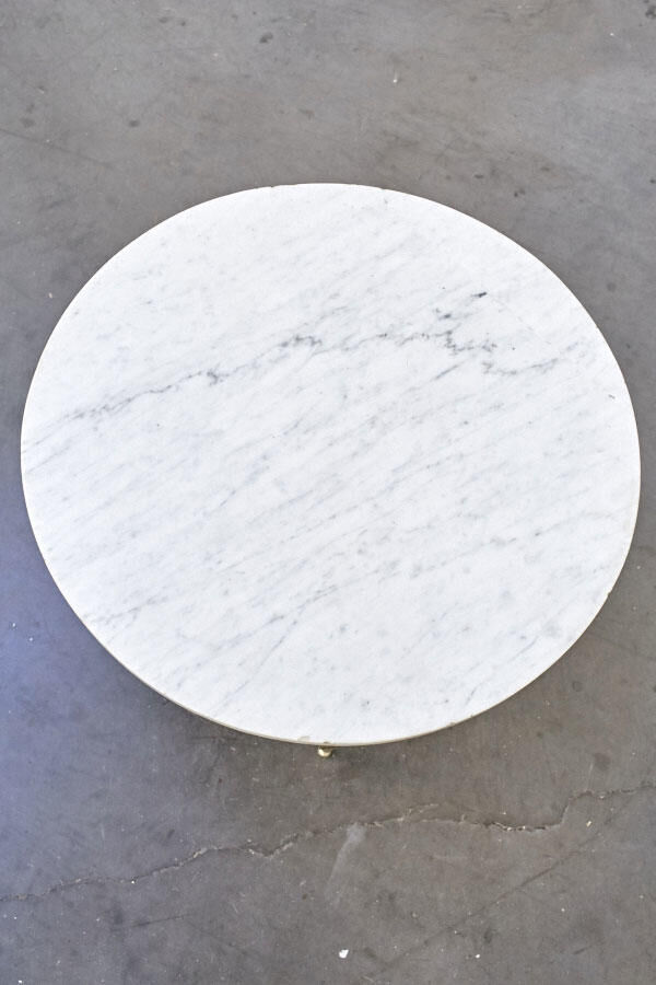 Round coffee table marble and brass