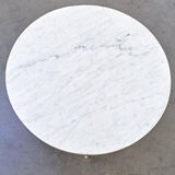 Round coffee table marble and brass