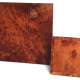 Two wooden pyramids with elm magnifying glass, 70s