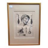Old Print Engraving Framed Aphorisms Surgery Anatomy Herman Boerhaave