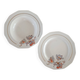 Set of 1 dish and 1 deep dish Badonviller