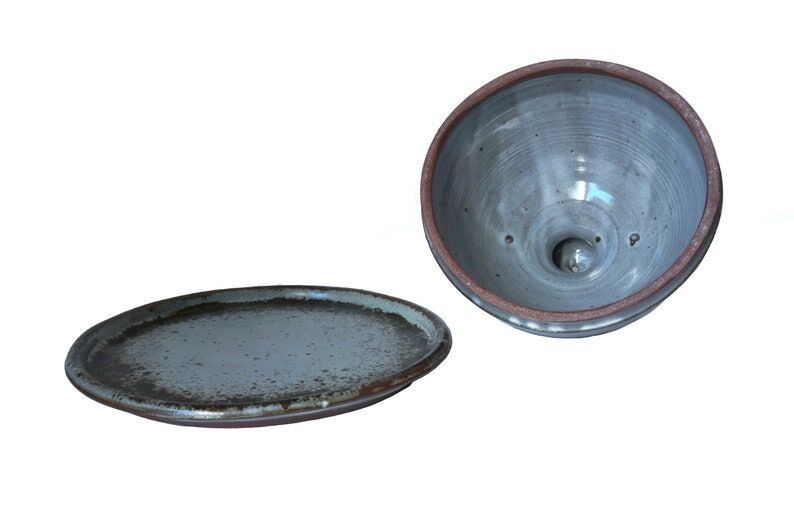 Vintage French pottery cheese dome