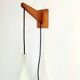 Vintage Tear Drop Wall Lamp in Teak and White Glass, Denmark, 1960s