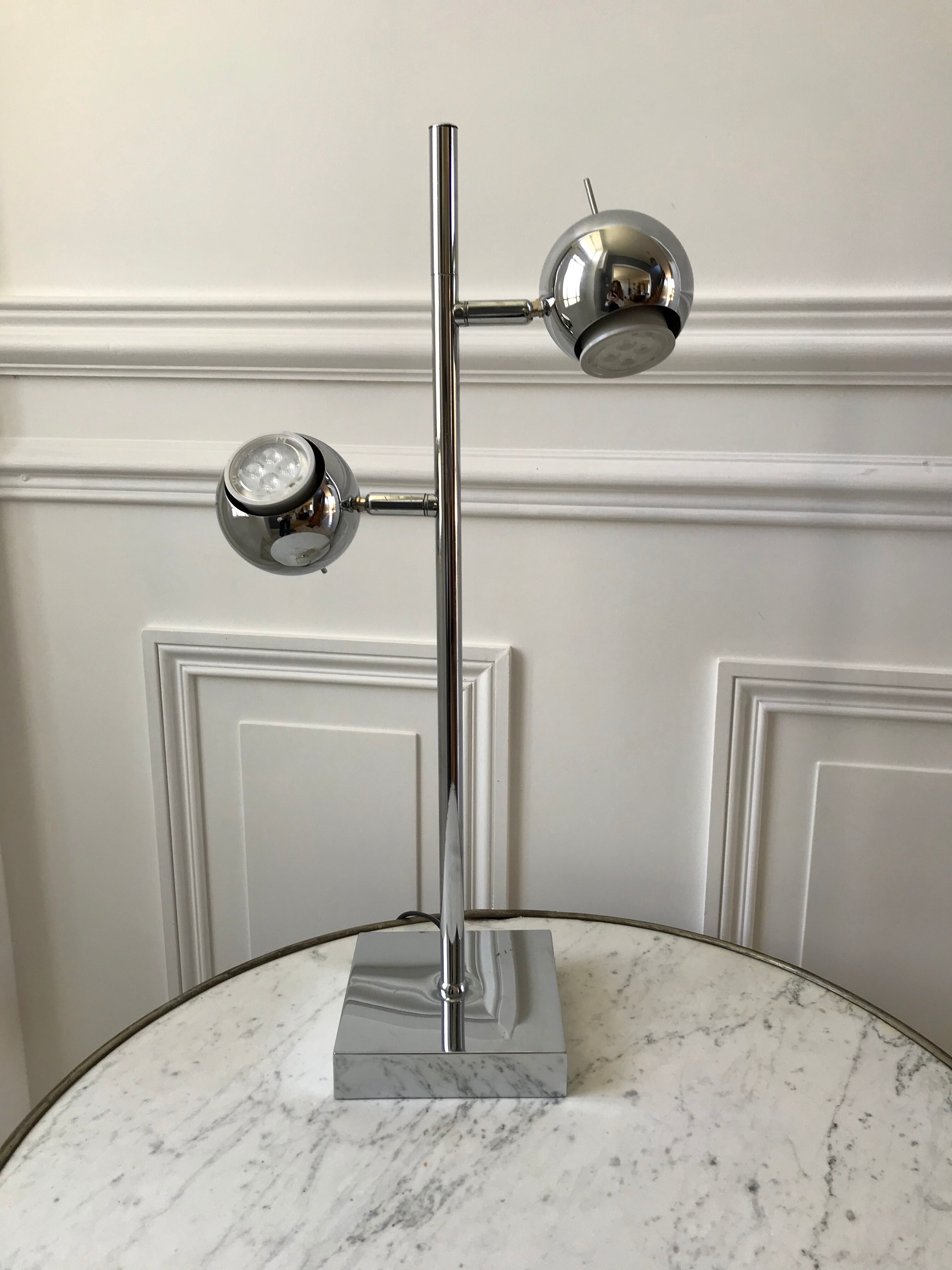 Modular eyeball lamp chrome 70s-80s