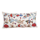 Housse de coussin brodée vintage 46x89 cm