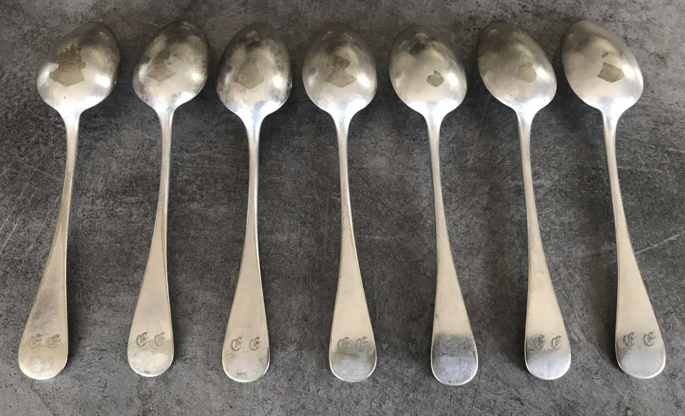 Lot of 15 old cutlery in monogrammed silver metal, christofle goldsmith