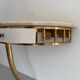 Floating wall console with drawer, brass body and marble top, 1960s, Italy