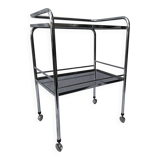 metal rolling dessert trolley: glass