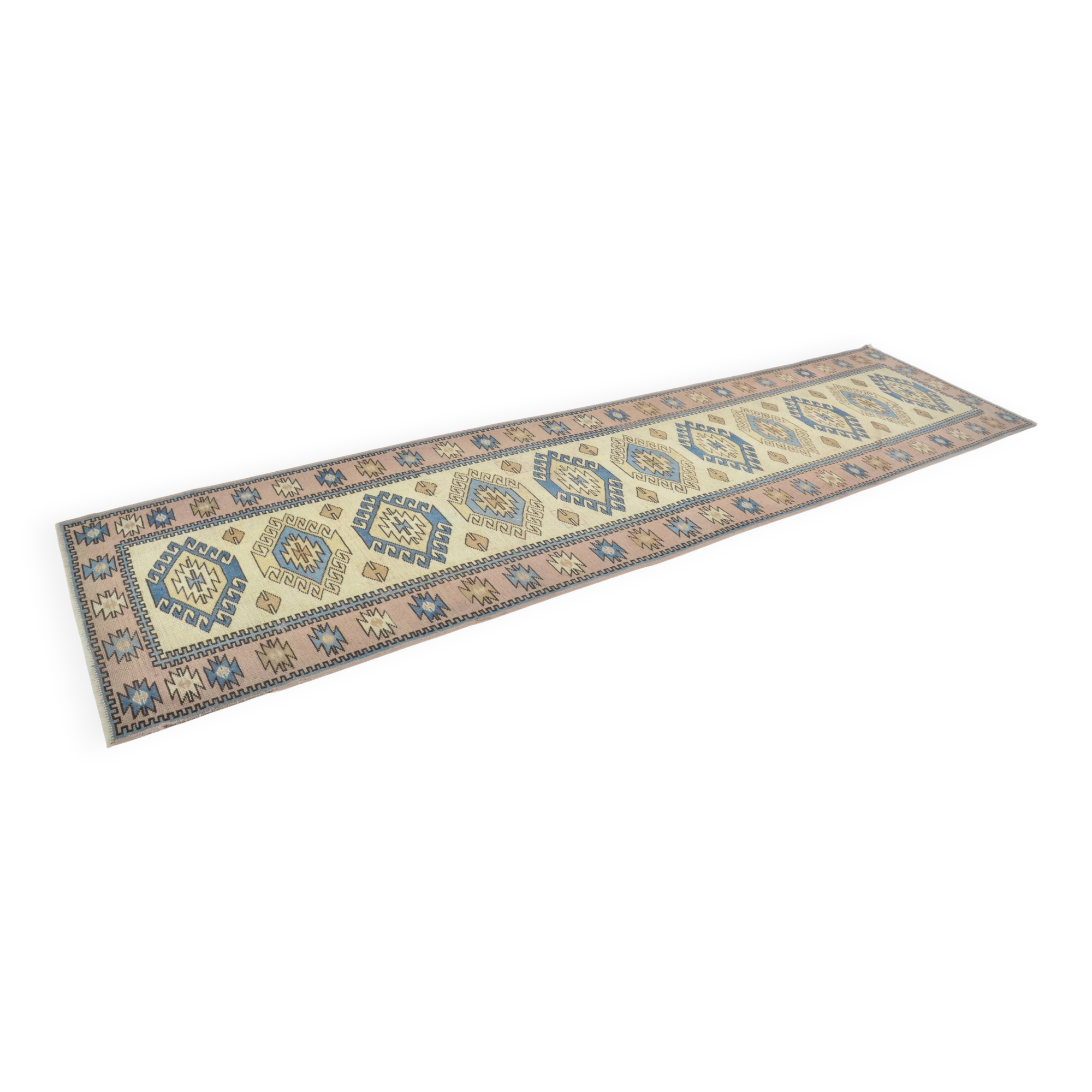 Neutral Vintage Handmade Kitchen Runner sku 3323