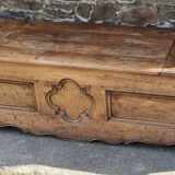 Closed bed chest bench Breton, solid oak pegged wood, nineteenth century