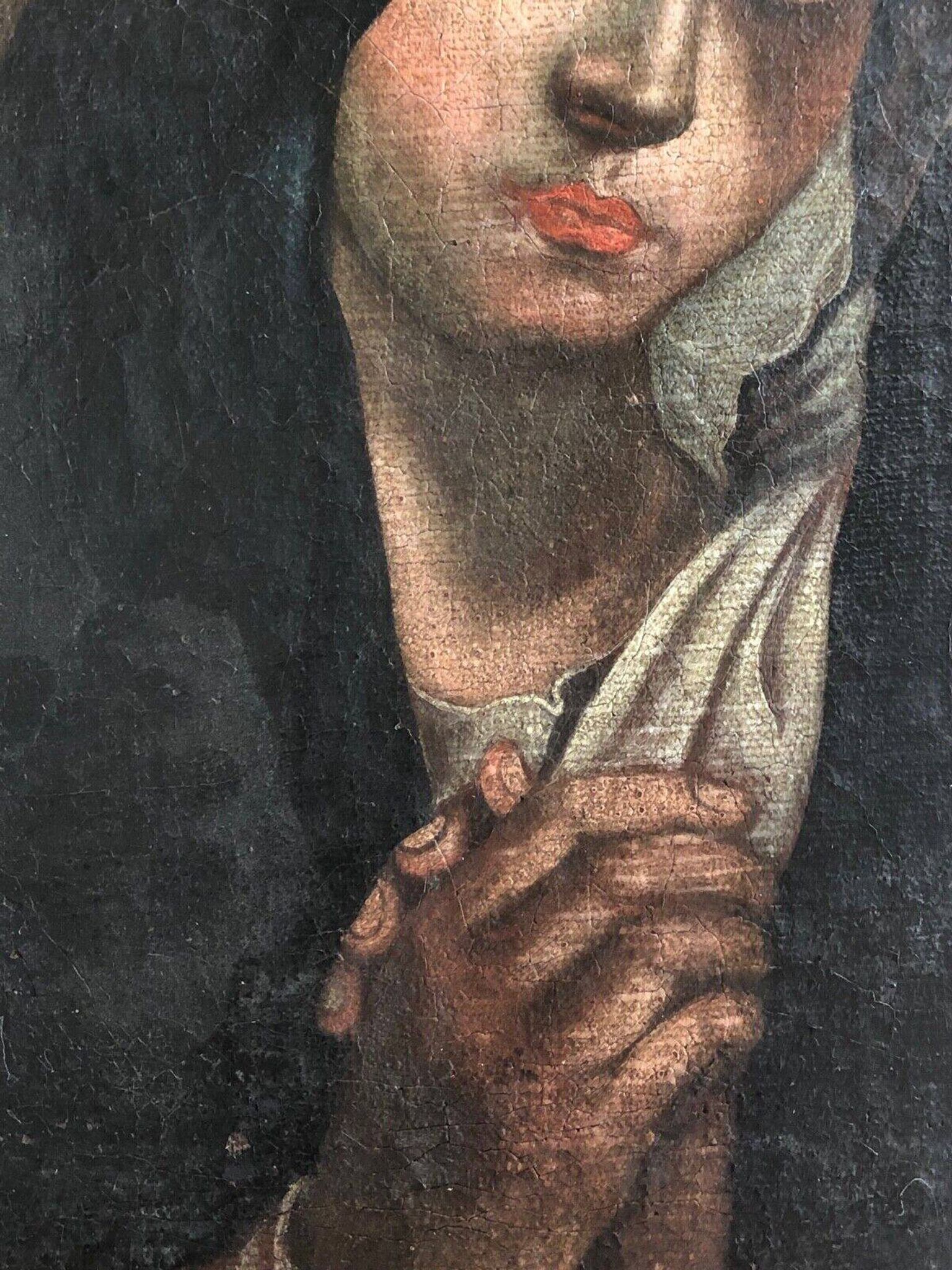Virgin Mary painting on canvas from the 17th century anonymous 49 cm by 38 cm Italian school