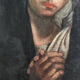 Virgin Mary painting on canvas from the 17th century anonymous 49 cm by 38 cm Italian school