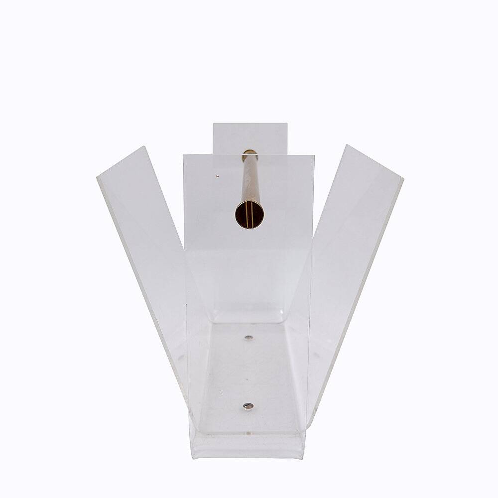 "Omega" magazine rack by David Lange, Roche Bobois plexiglass, 1970