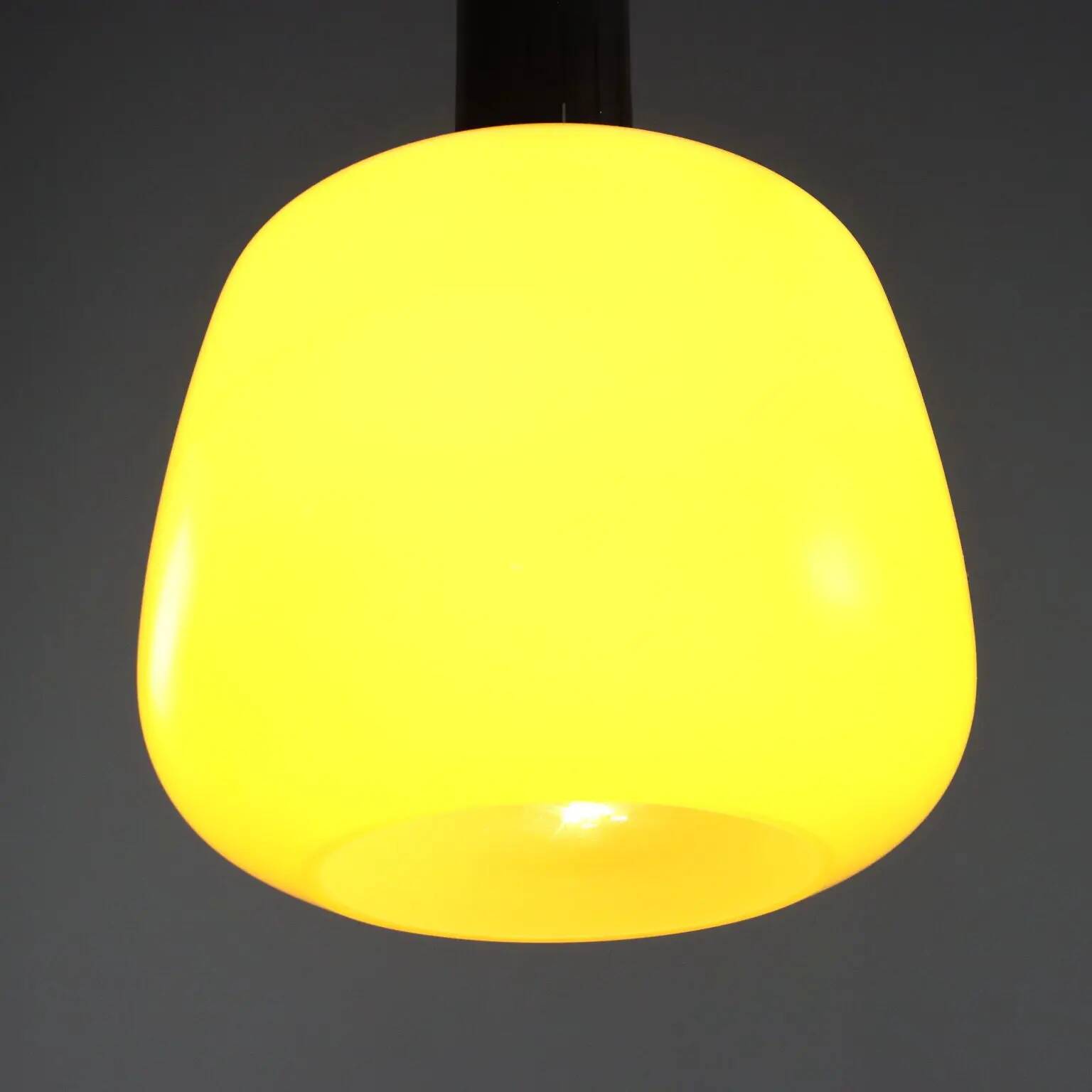 Vintage metal and glass pendant light design Italy 1960s