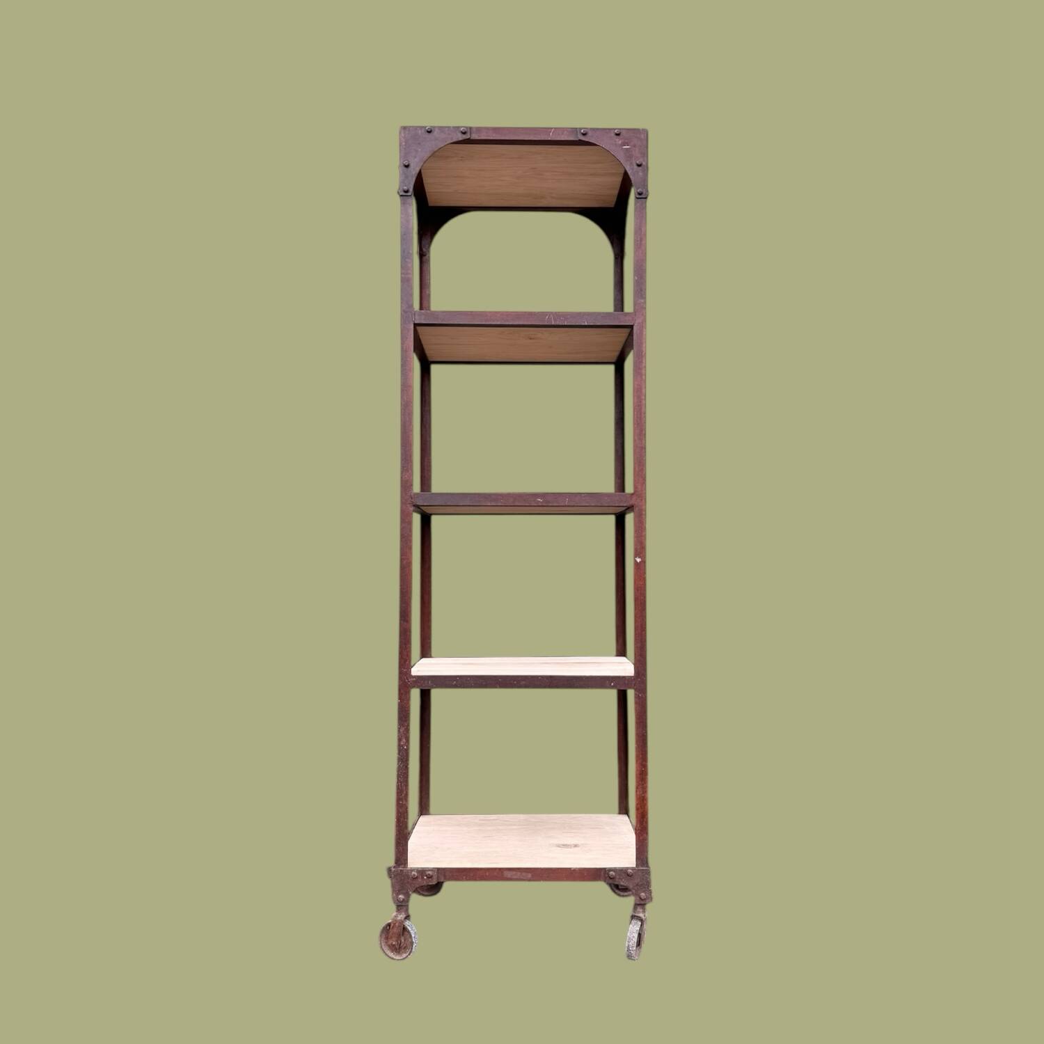 Antique workshop furniture, industrial shelving